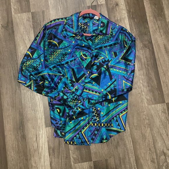 80s Colorful Button Down - Picture 2 of 3